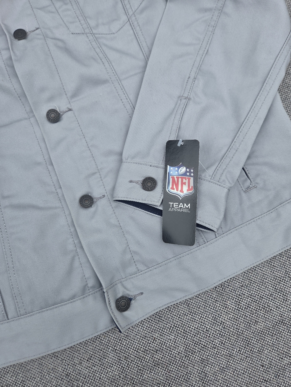 🏈 Levi’s x NFL Patriots Gray Trucker Jacket Men’s XL NWT - Picture 3 of 16